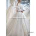 Champagne Lace elegant Sleeves Bridal Gown Off Shoulder Sequins wedding dress gown bridal